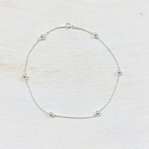 Sterling Silver Ball Chain Anklet