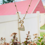 Gold Tone Sterling Silver CZ Heart Necklace
