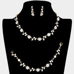 3 Piece Fashion Flower Necklace Set