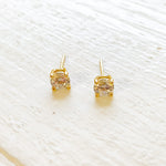 Sterling Silver 5mm Yellow CZ Studs