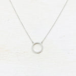Sterling Silver CZ Circle Necklace