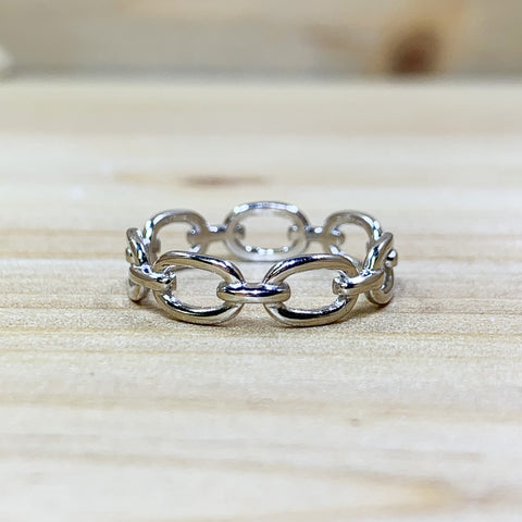 Sterling Silver Open Chain Link Ring