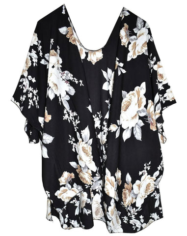 Kimono-Black/Cream Floral