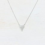 SS CZ Heart Necklace 16-18”
