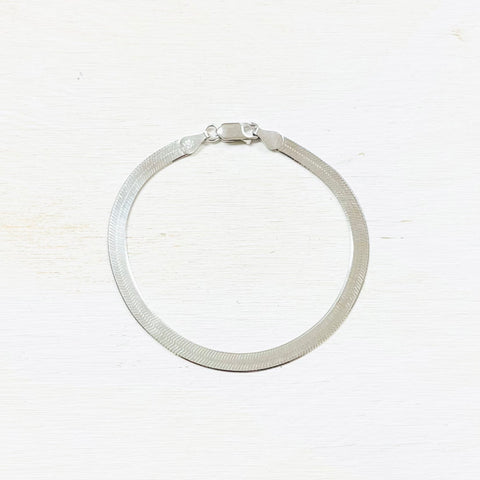 Sterling Silver Herringbone Bracelet
