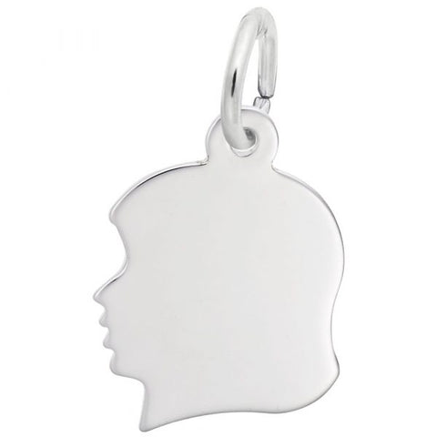 Sterling Silver Flat Young Girl’s Head Charm