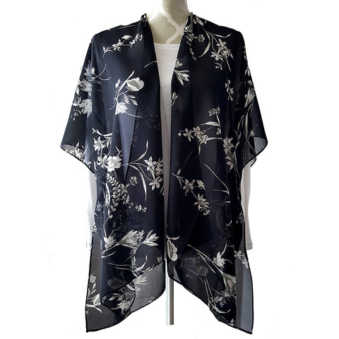 Kimono - Black/Cream Floral
