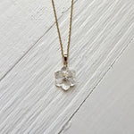 Sterling Silver Gold Tone Flower Charm Necklace