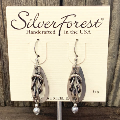 Silver Knot Earrings