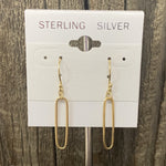 Gold Tone Paper Clip Dangle Earring
