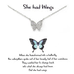Tell Your Story: SHE HAD WINGS Butterfly Pendant Simple Chain Necklace