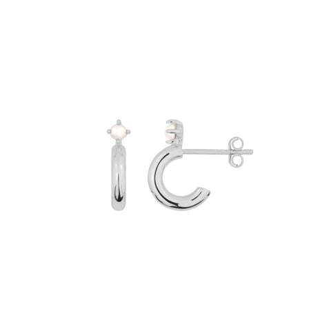 Maxine Sterling Silver Huggie Hoops