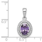 Sterling Silver February CZ Halo Necklace
