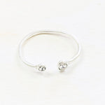 Fashion Double Clear Stone Cuff Bracelet