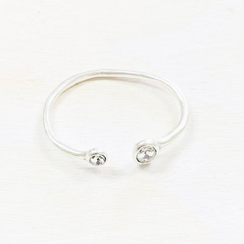 Fashion Double Clear Stone Cuff Bracelet