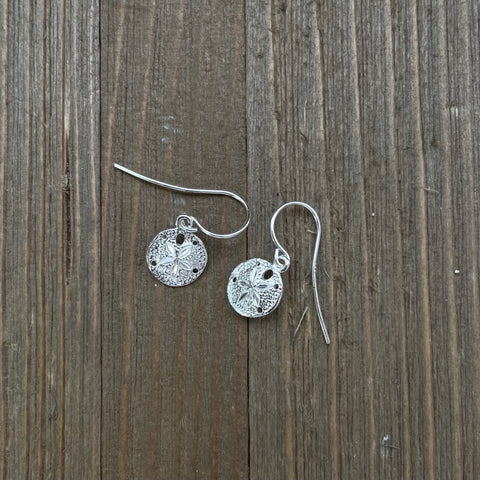 Sterling Silver Sand Dollar Dangle Earrings