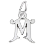 Sterling Silver Curly Initial M Accent Charm