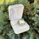 Estate Sterling Silver Ornate Pastel Ring