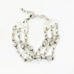 Fashion Silver Tone Triple Strand Bracelet
