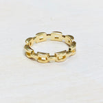Goldtone Sterling Silver Square Chainlink Ring