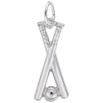 Sterling Silver Baseball Bats with Baseball Charm