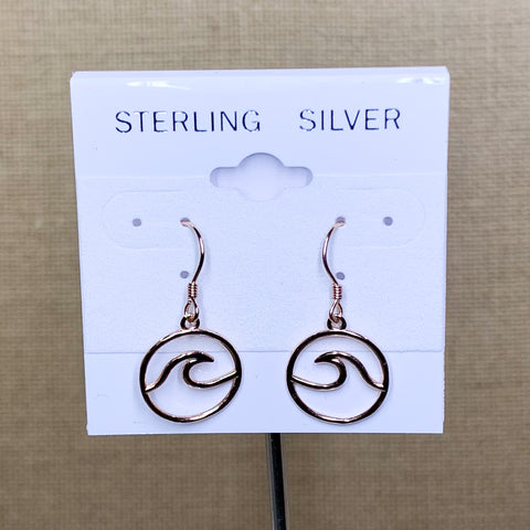 Sterling Silver Wave Dangle Earrings