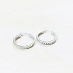 Sterling Silver CZ Hoops