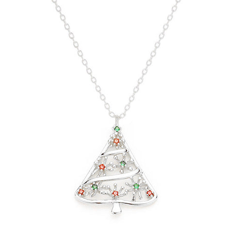 Fashion CZ Christmas Tree Necklace