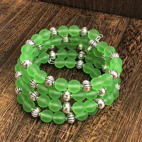 Fashion Green Bead Wrap Bracelet