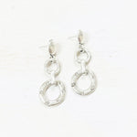 Fashion Circle Dangle Earrings w/ Stone Accents