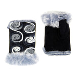 Faux Fur Trimmed Multicolor Fingerless Glove