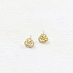 Sterling Silver CZ Gold Tone Studs