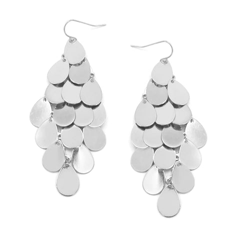 Fashion Silver Tone Chandelier Earrings