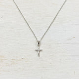 SS Princess Collection Small CZ Cross 16-18”