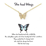 Tell Your Story: SHE HAD WINGS Butterfly Pendant Simple Chain Necklace