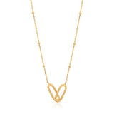 Gold Beaded Chain Link Necklace
