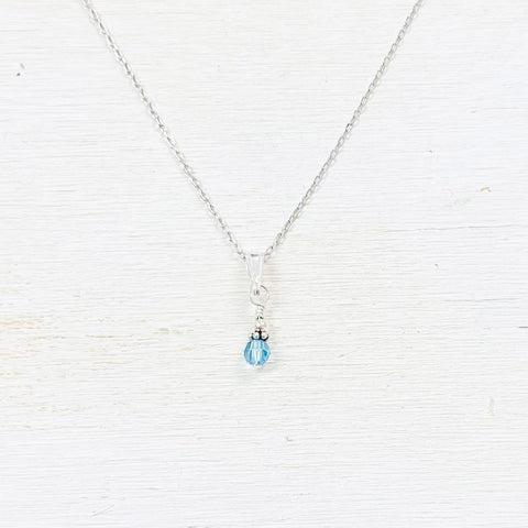 Sterling Silver March Necklace
