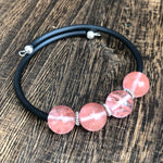 Fashion Pink Bead Rubber Wrap Bracelet