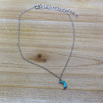 Sterling Silver Turquoise Moon Anklet