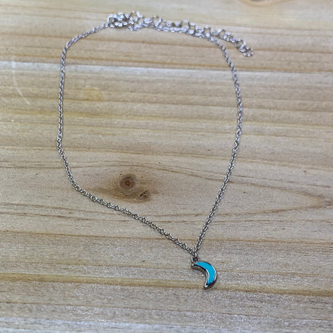 Sterling Silver Turquoise Moon Anklet