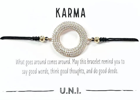 Karma Bracelet- Black Cord