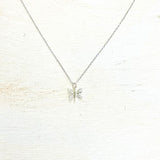 Sterling Silver Dragonfly w/CZ Necklace