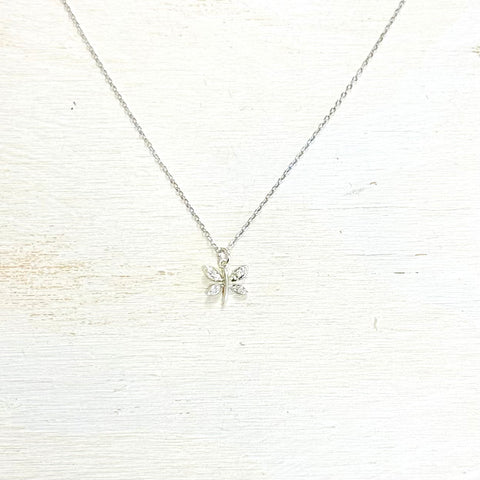 Sterling Silver Dragonfly w/CZ Necklace