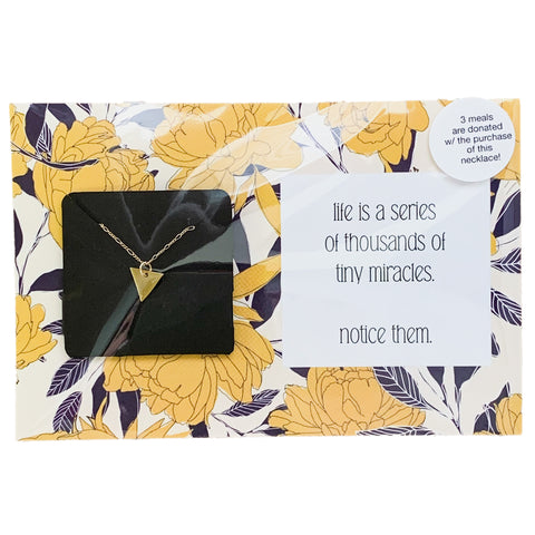 Life Is A Series Gold Tone Triangle Necklace