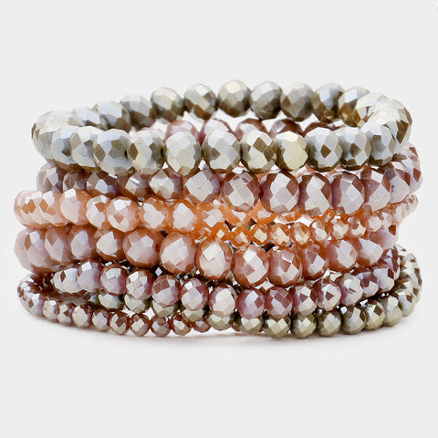 Fashion Multi Color Stretch Bracelet Set of 9