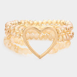 Fashion Multi Layer Heart Stretch Bracelet