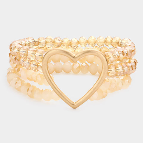 Fashion Multi Layer Heart Stretch Bracelet
