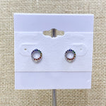 Silver Tone Rainbow Stud