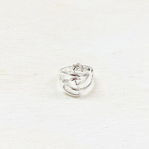 Sterling Silver Double Heart Ring