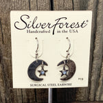 Moon w/ Star Dangle Earrings